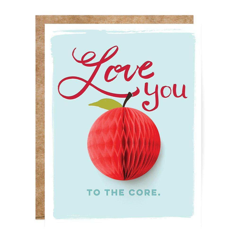 Æble Pop-up kort - Love You To The Core-Kort