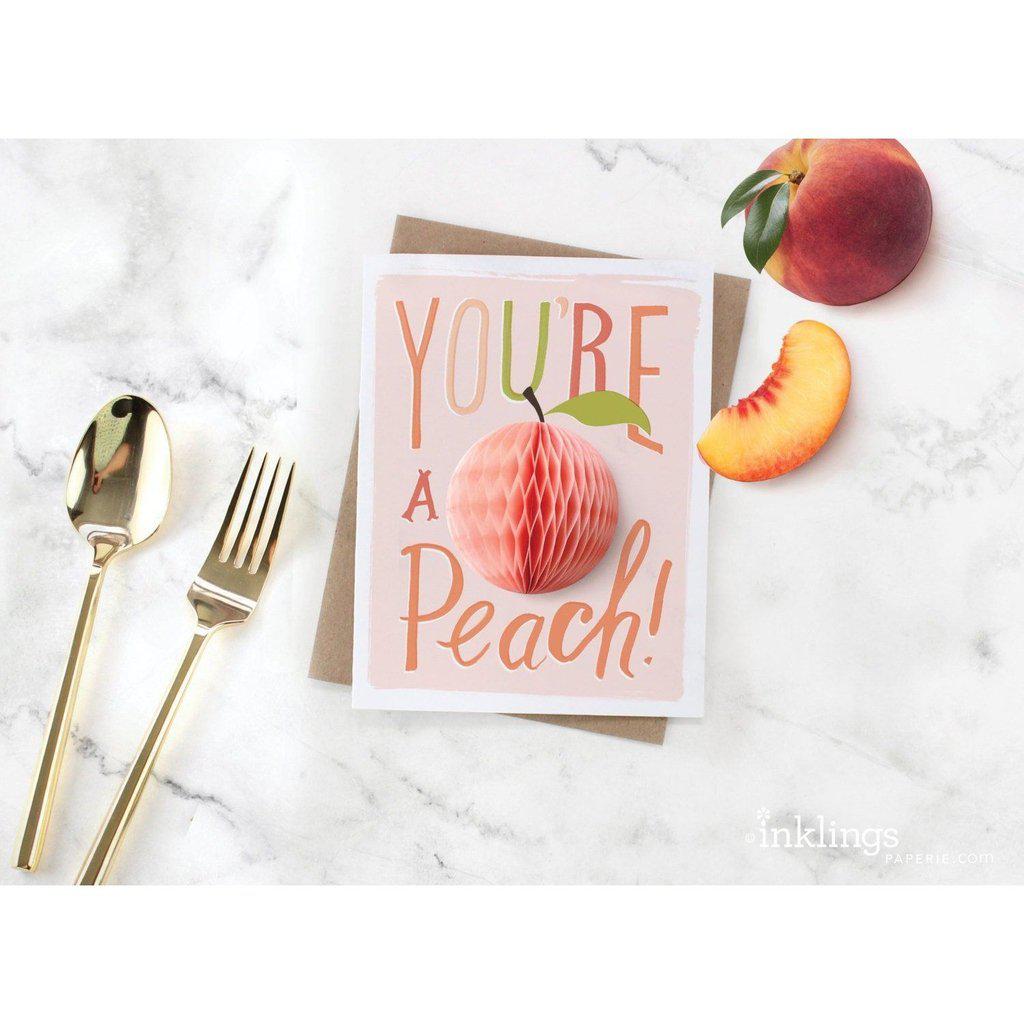 Fersken Pop-up kort - You&#39;re a Peach!-Kort