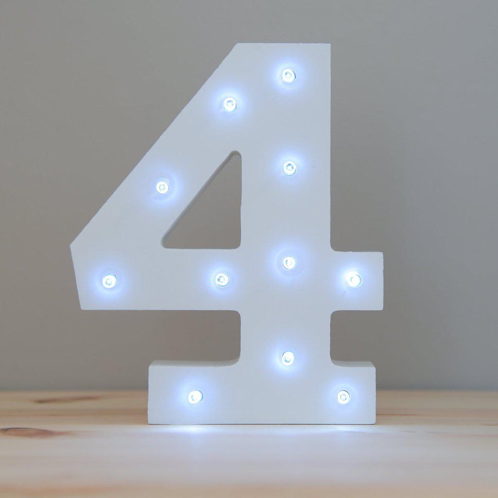 LED lampe - Nummer 4, 15 cm-Festartikel