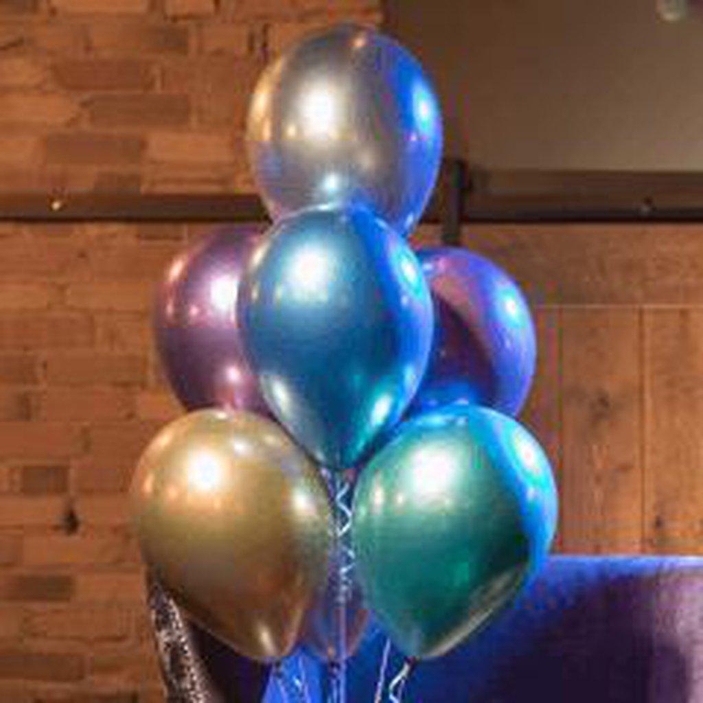 Ballon - Chrome Blå-Festartikel