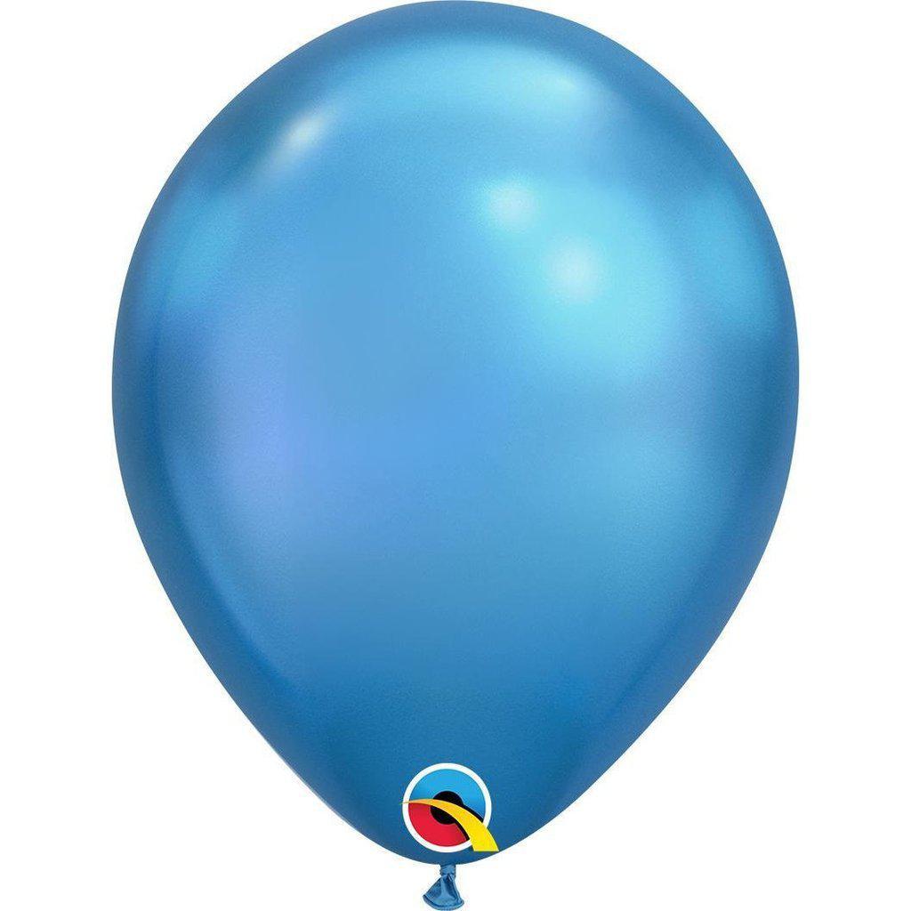 Ballon - Chrome Blå-Festartikel