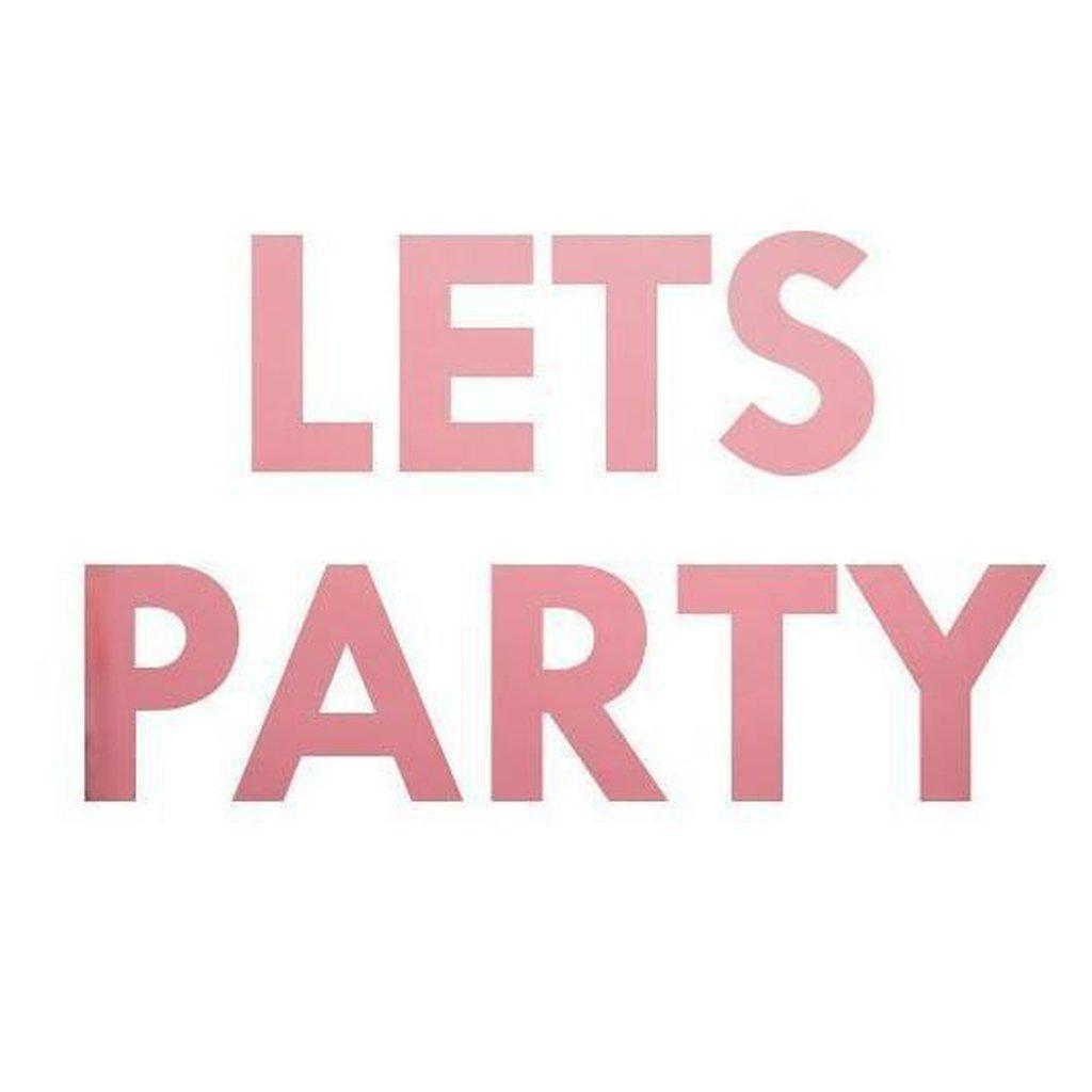 Banner - Lets Party, Light Pink Foil-Festartikel