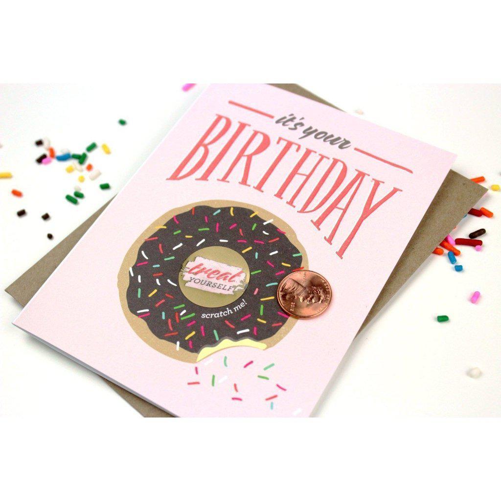 Fødselsdags Donut Scratch-off kort-Kort