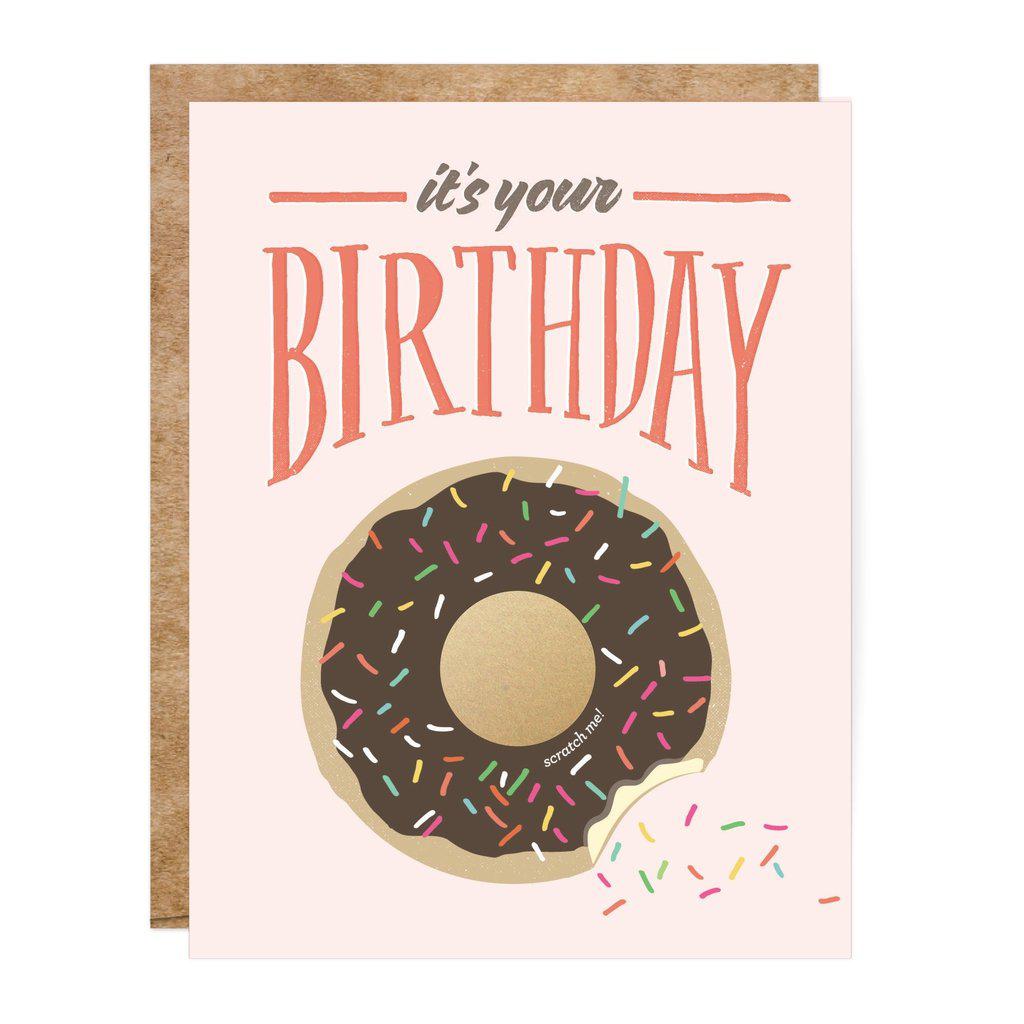 Fødselsdags Donut Scratch-off kort-Kort