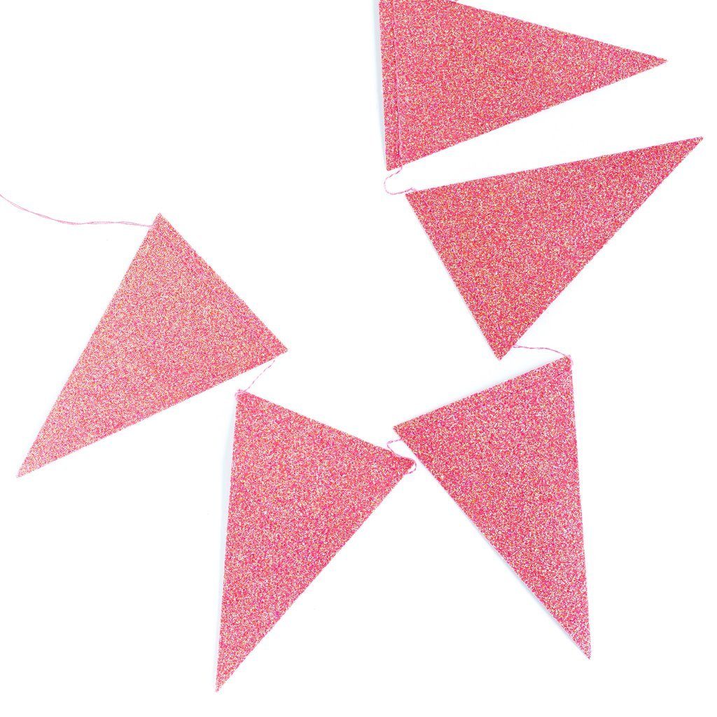 Guirlande - Flag - Pink Glitter-Festartikel