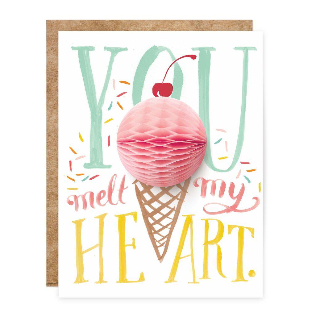 Ice Cream Pop-up kort - You melt my heart-Kort