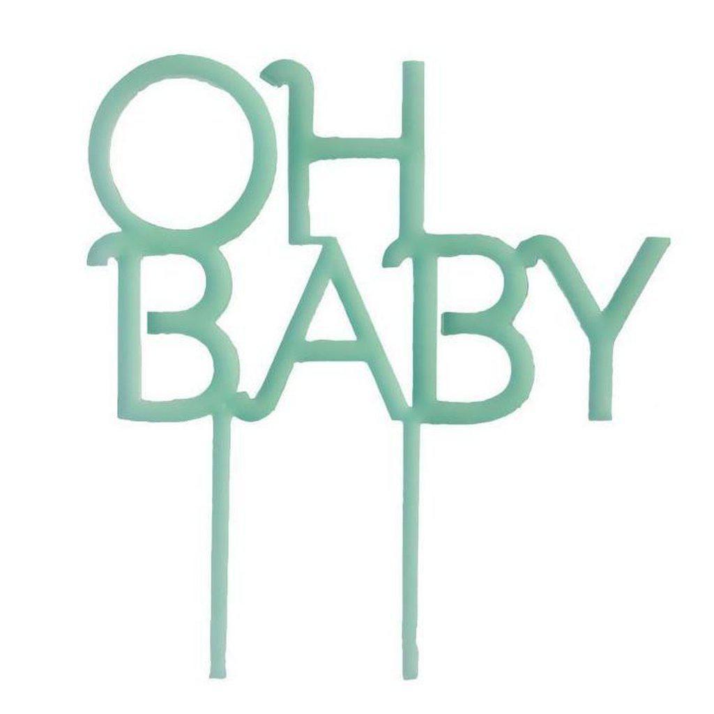 Kagepynt - Oh Baby, mint/lyseblå-Festartikel