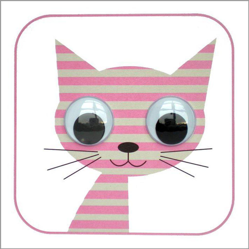 Kort - Sammy Stripey Cat Pink-Kort