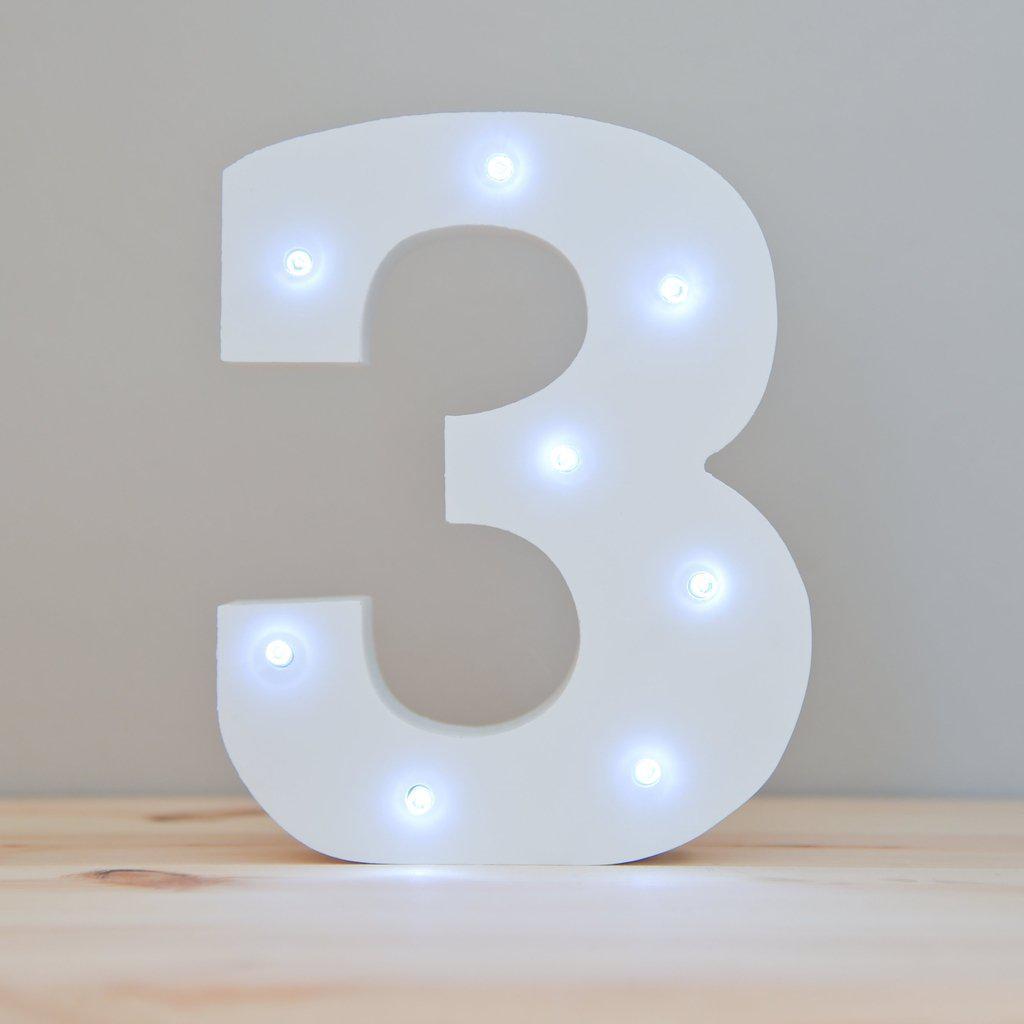 LED lampe - Nummer 3, 15 cm-Festartikel