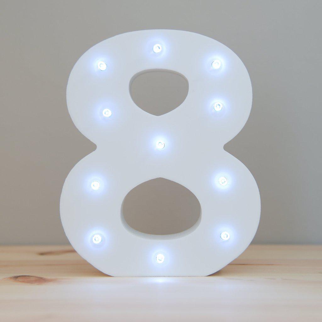 LED lampe - Nummer 8, 15 cm-Festartikel