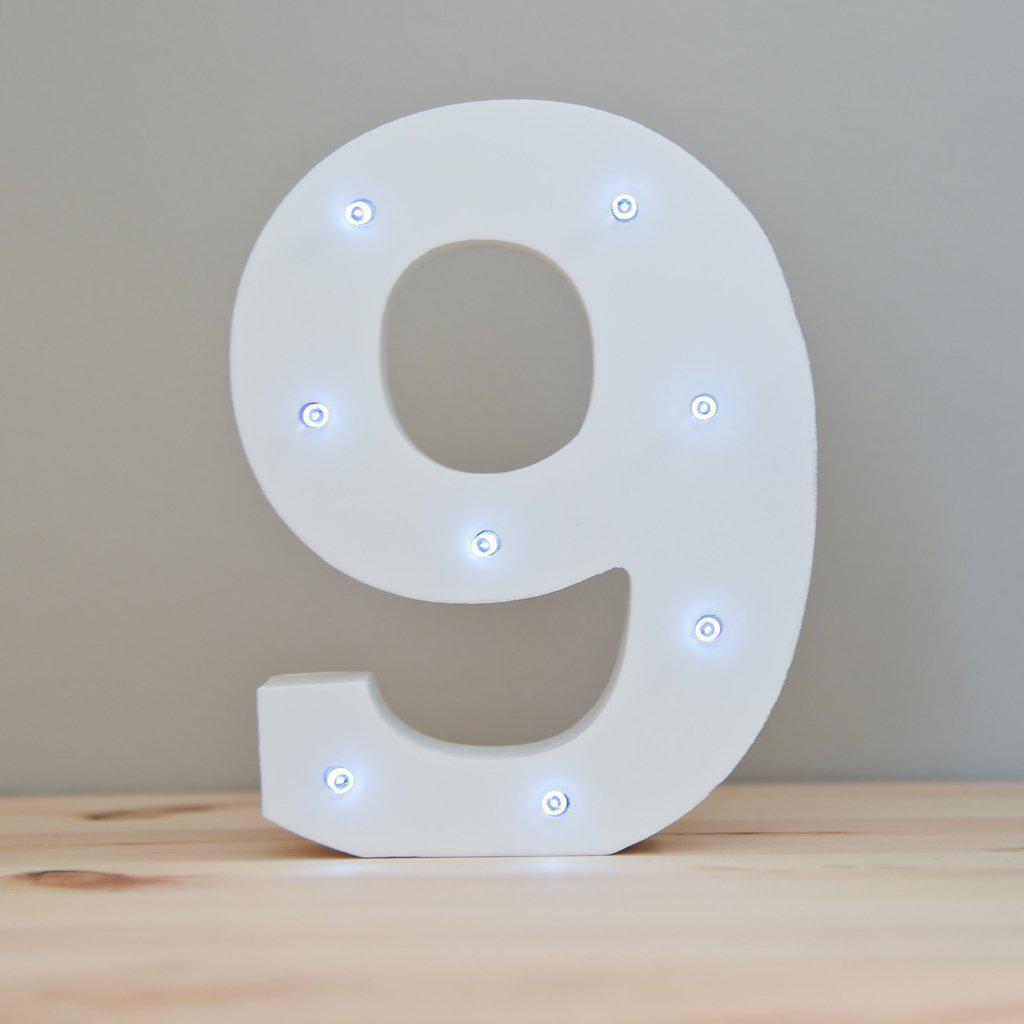 LED lampe, Nummer 9, 15 cm-Festartikel